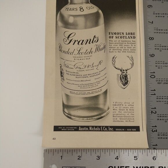 Grant's Blended Scotch Whisky - 1950 Original‎ Retro Vtg PRINT AD Ephemera - Picture 5 of 6